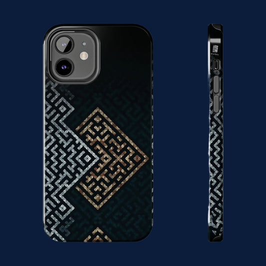Kufic Tough Phone Case  |Elegant Islamic Art Design | Durable Phone Cover