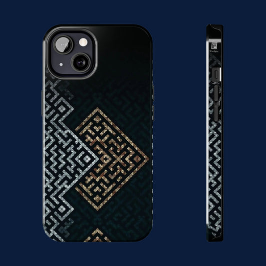 Kufic Tough Phone Case  |Elegant Islamic Art Design | Durable Phone Cover