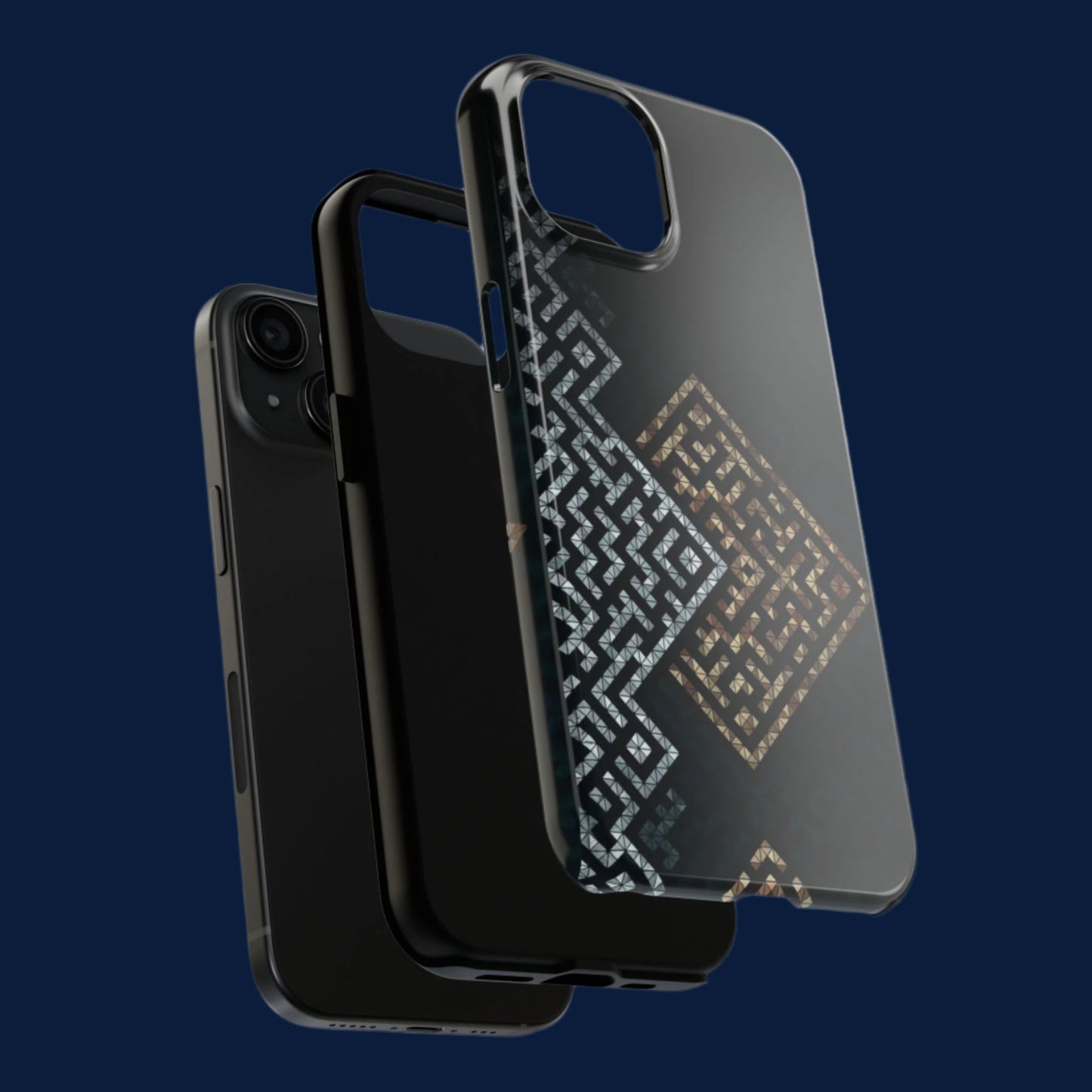 Kufic Tough Phone Case |Elegant Islamic Art Design | Durable Phone Cover